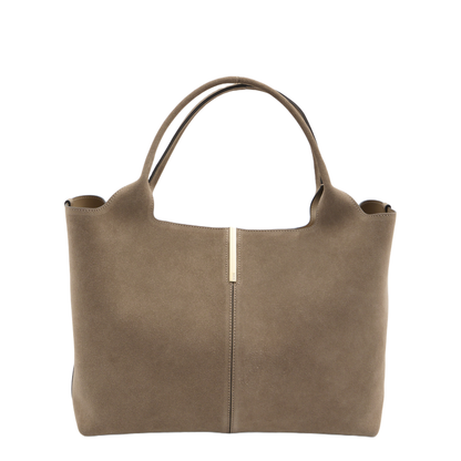 Medium Small Suede Shopping Bag - Beige
