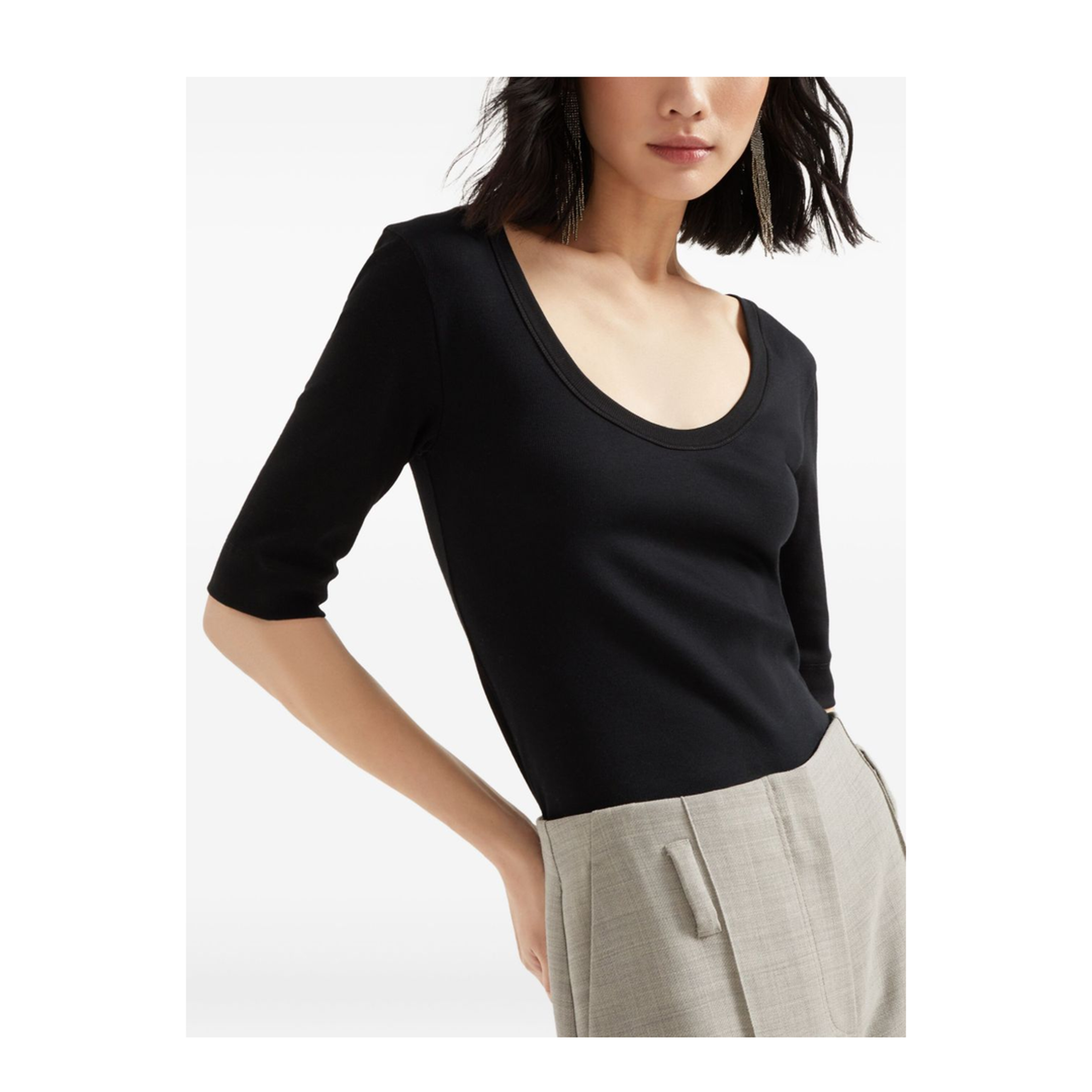 T-Shirt In Cotton Stretch