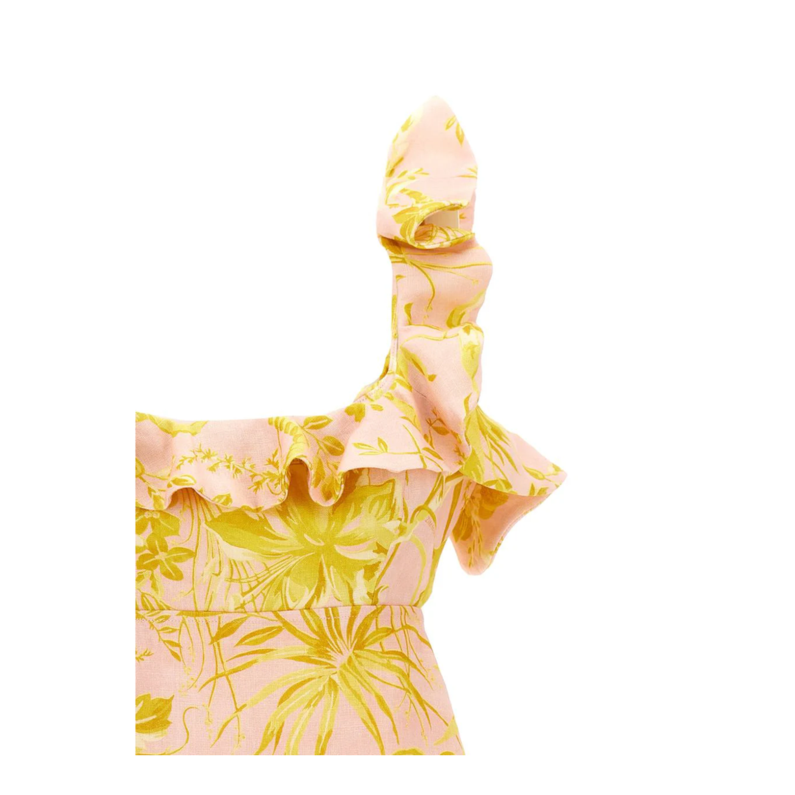 Floral Ruffle Linen Mini Dress