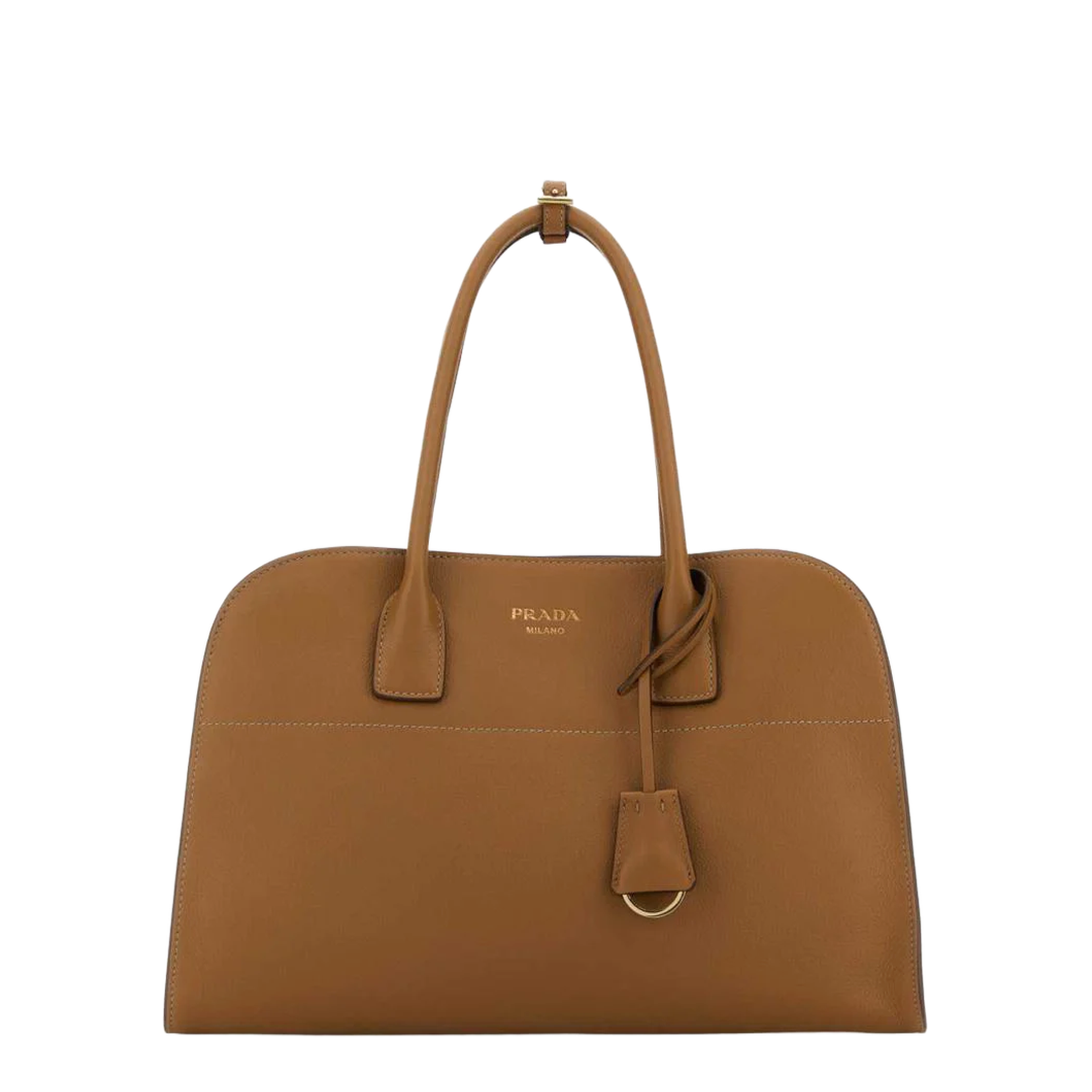 Camel Leather Medium Shopping Bag