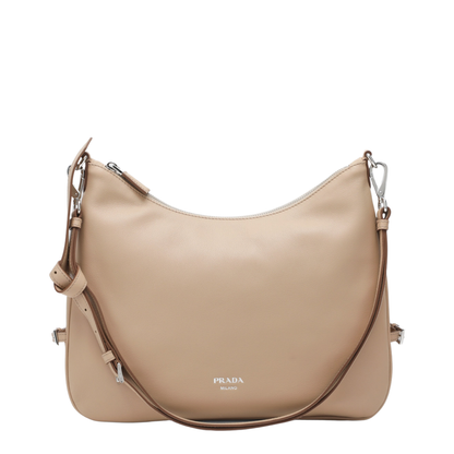 Fold Large Sand-Colored Leather Bag