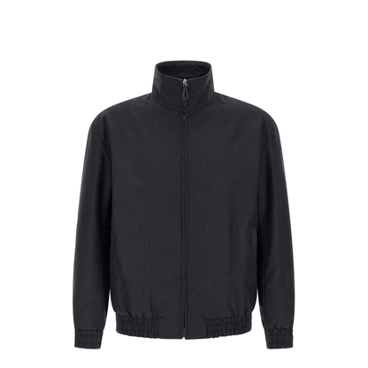 Arnica Motif Turtleneck Jacquard Jacket - Navy