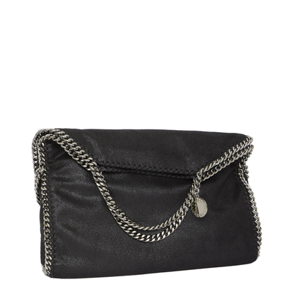 Falabella Fold-Over Shaggy Deer Tote Bag - Black
