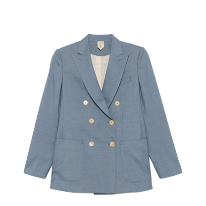 Cobalt Blue Double-Breasted Jacket
