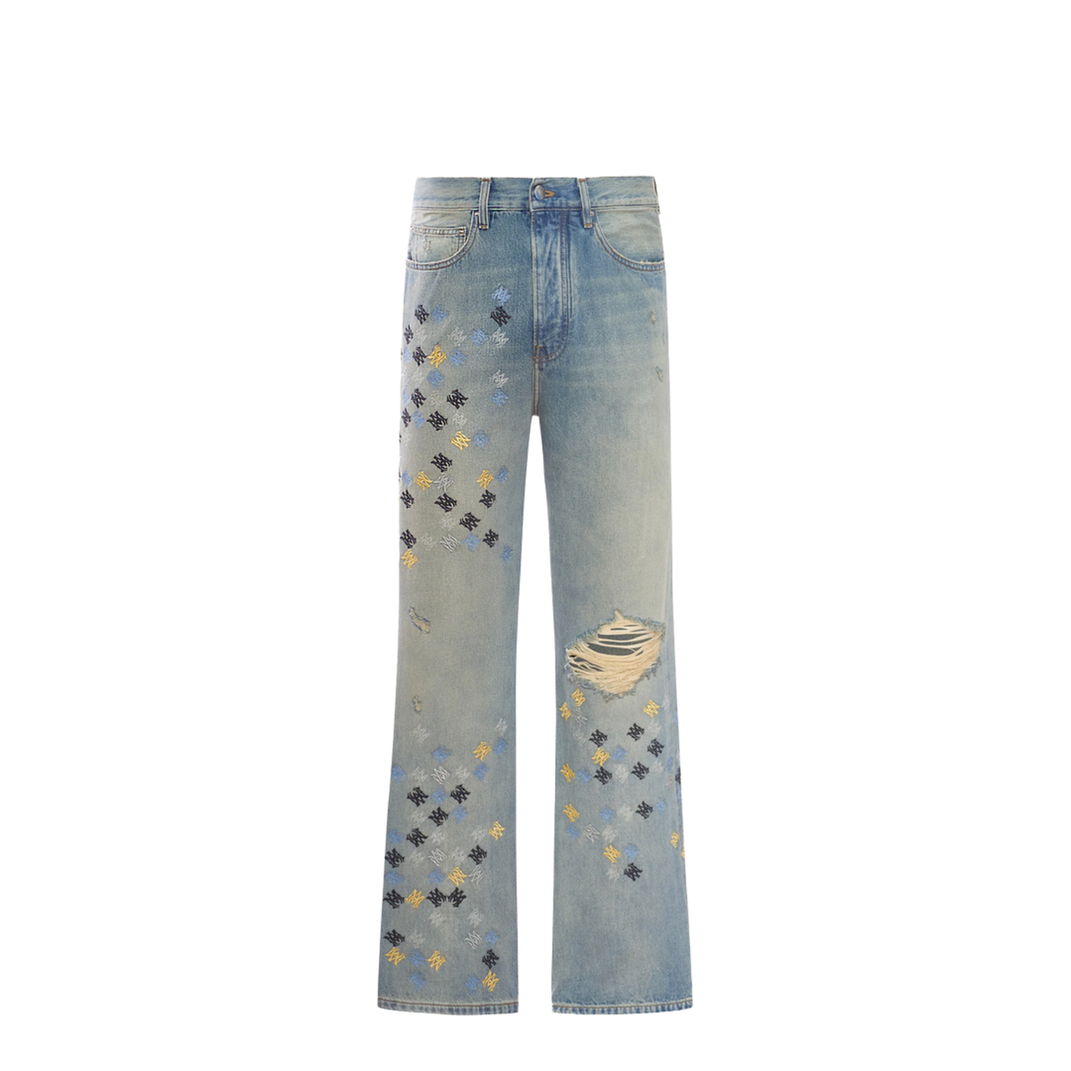 Antique Indigo MA Quad Embroidered Flare Jeans