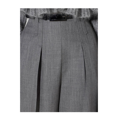 MAYFEYR - Elisabetta Franchi - Grey Wool High Waisted Trousers - PA22367E2431