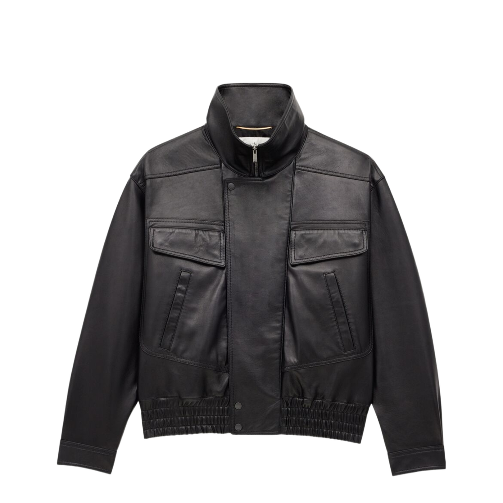 Bomber Jacket in Plunged Lambskin