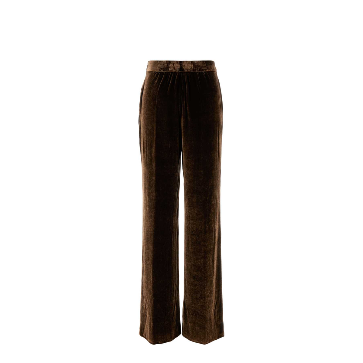 Brown Pants with High Waist and Wide Leg