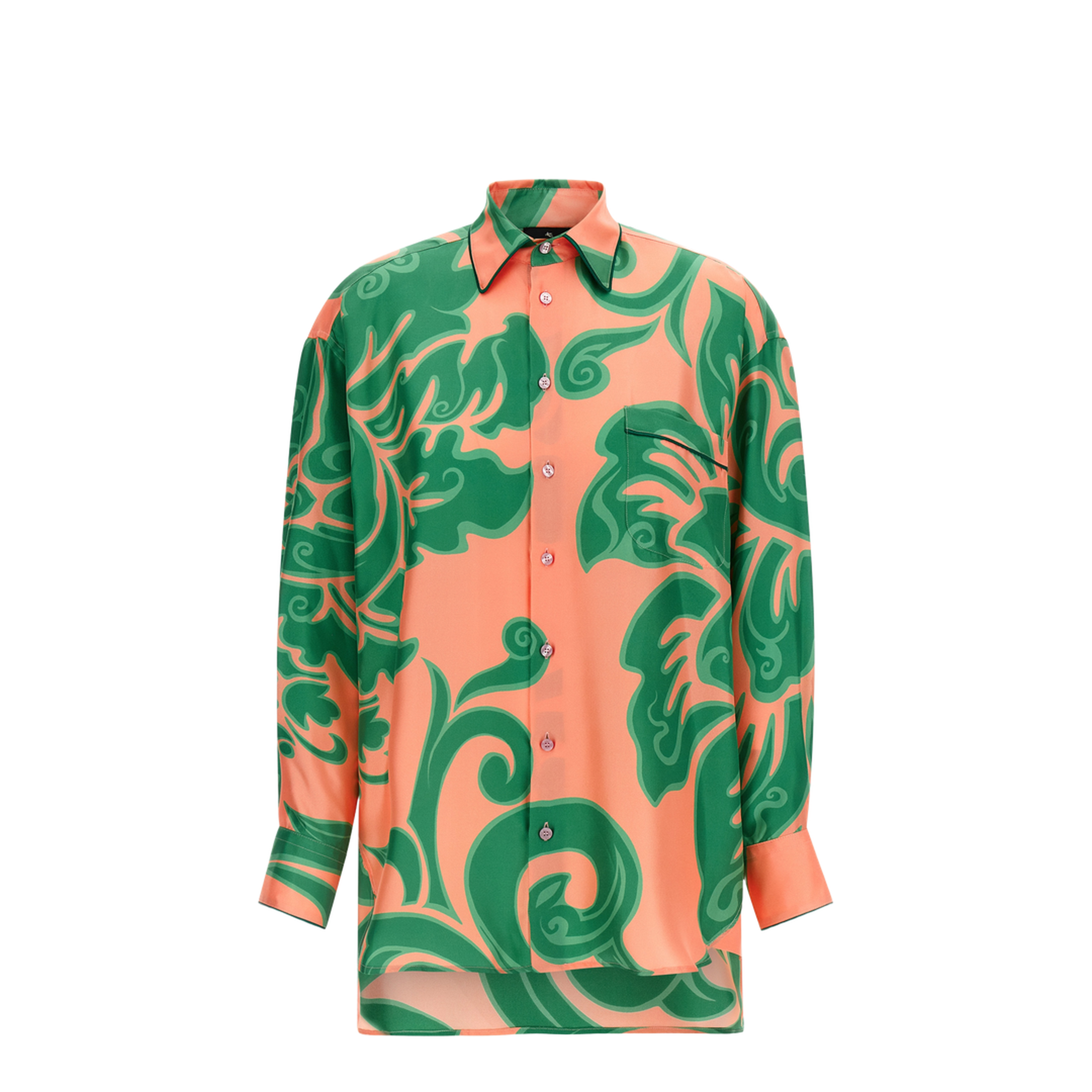 Pink Silk Viscose Pajama Shirt