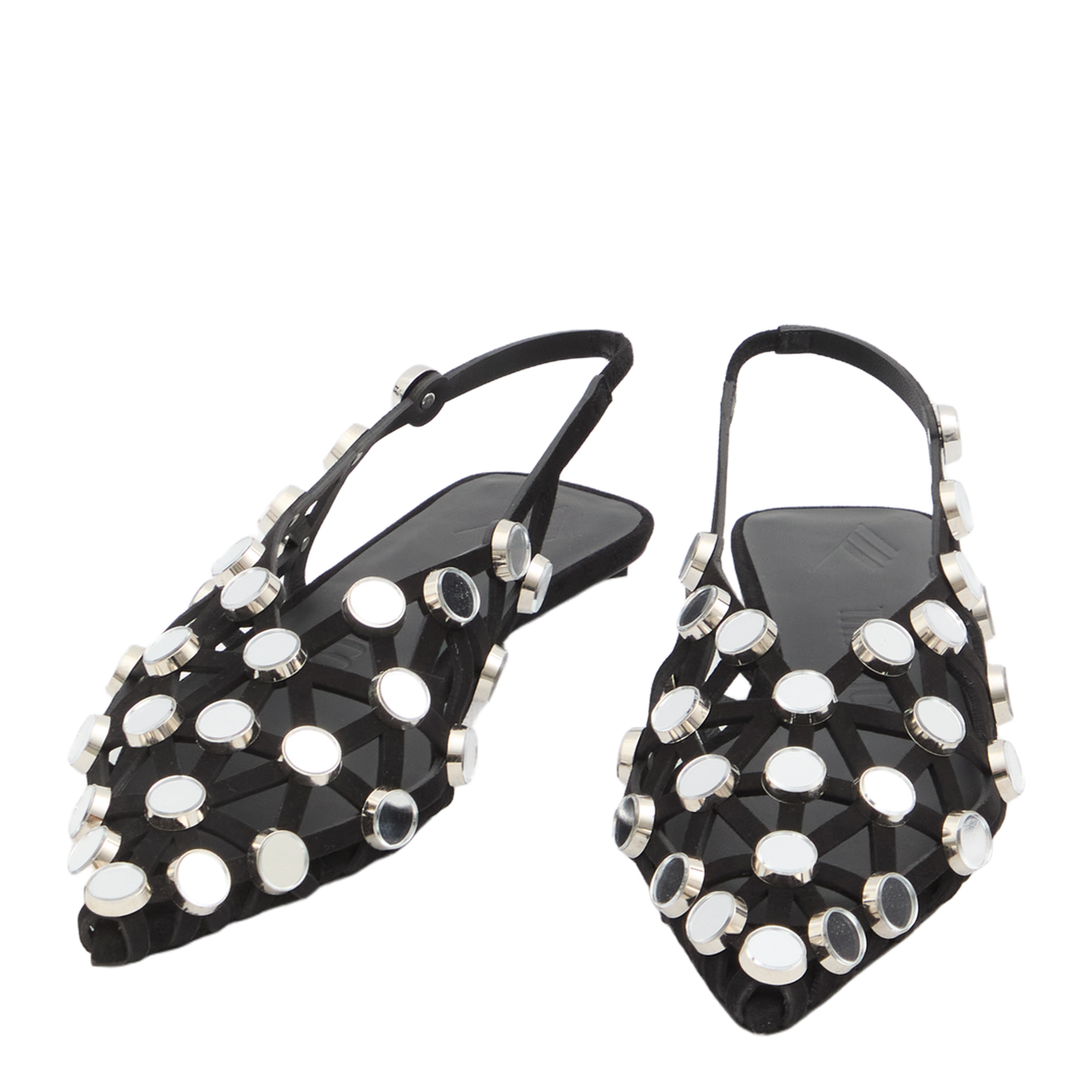 Black Grid Ballet Flats