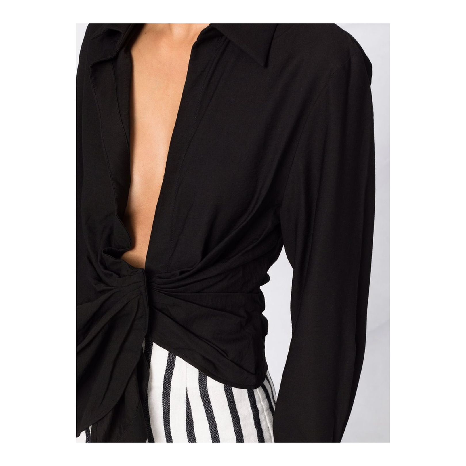 Black Draped Shirt