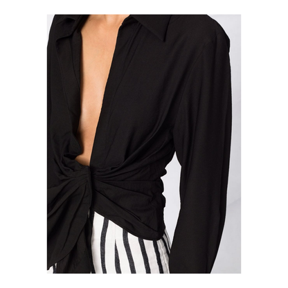Black Draped Shirt