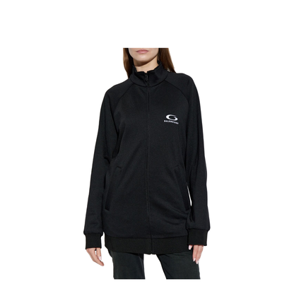 Black Cotton Zip-Up Tracksuit Jacket