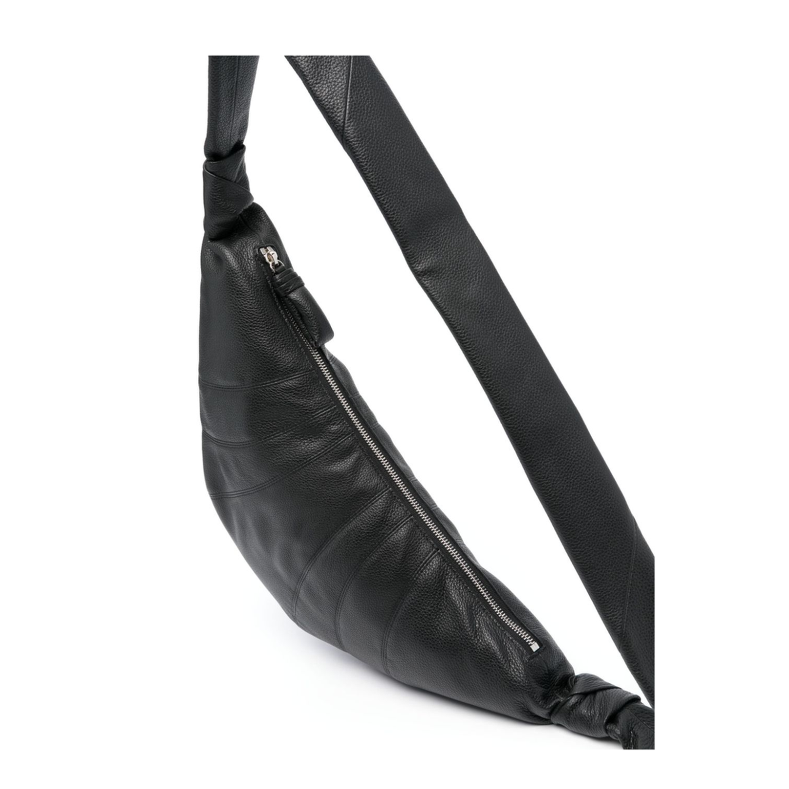 Fortune Croissant Bag Soft Grained Leather Black