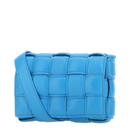 Small Cassette Shoulder Bag In Teal Pool & Gold