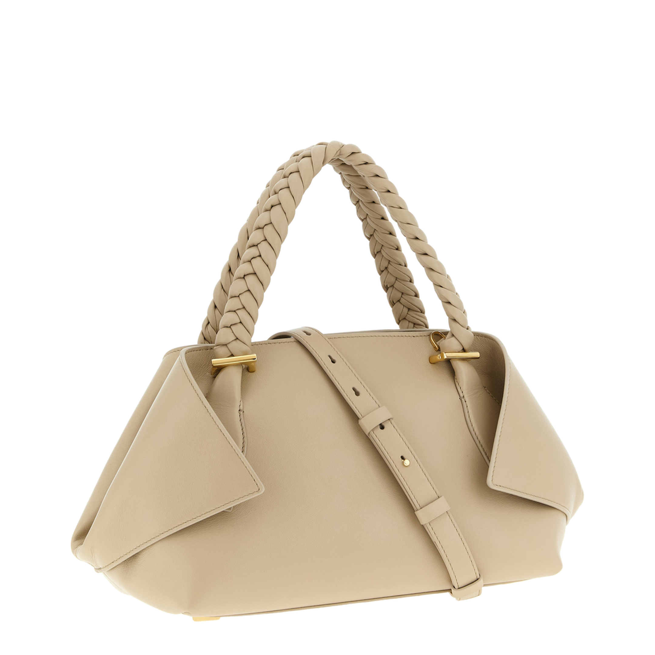Handbag (M) Leather Beige