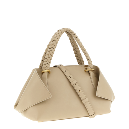 Handbag (M) Leather Beige
