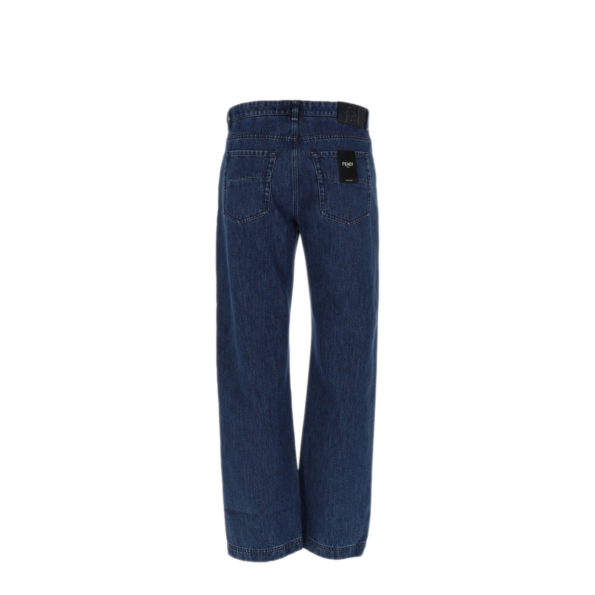 Blue Straight-Cut Jeans