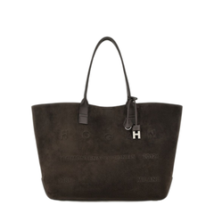 Script Medium Hammered Leather Shopping Bag - Brown