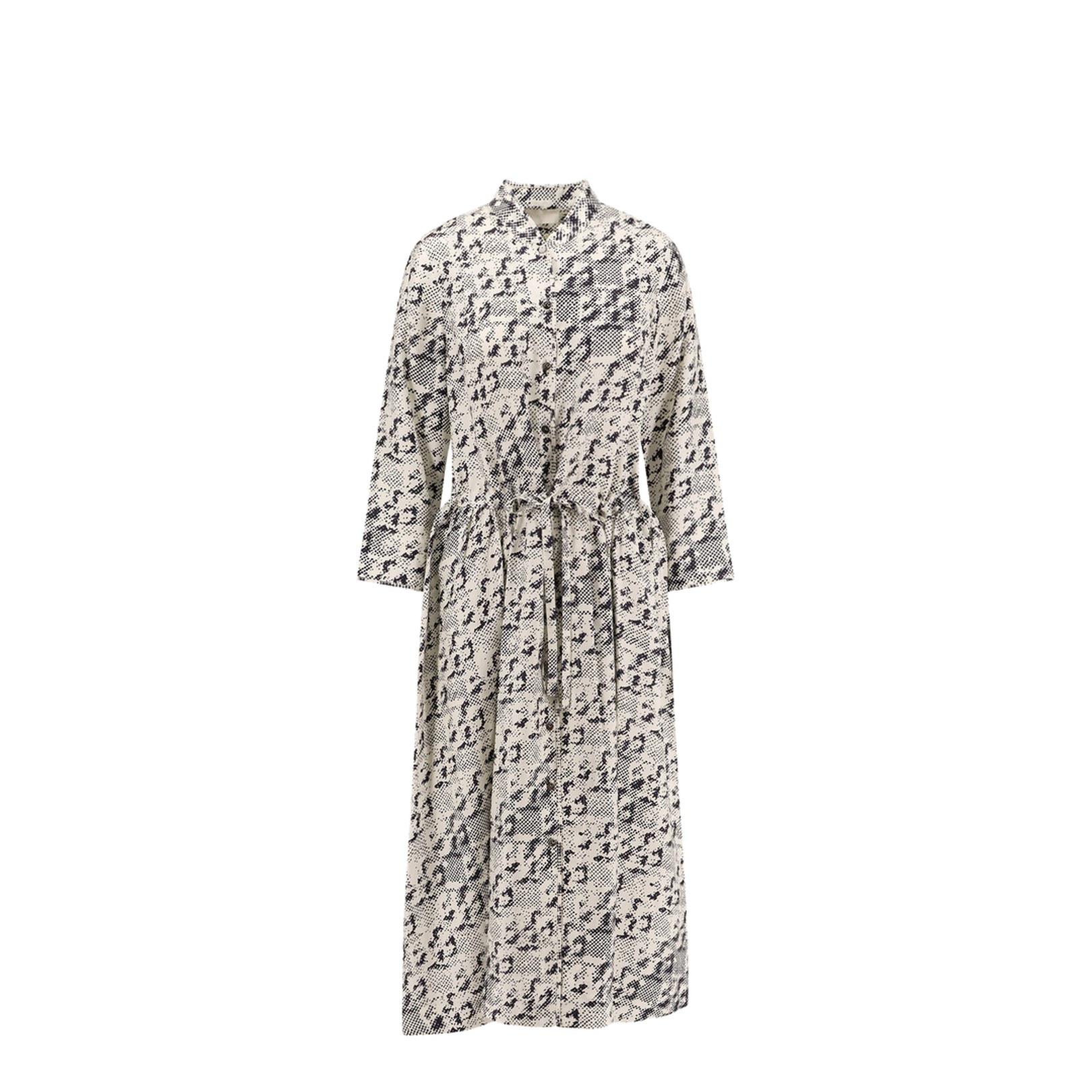 Silk Dress With Pixelated Logo Print