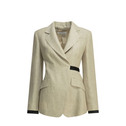 MAYFEYR - Max Mara - Linen Double Breasted Blazer - 2611041473600MXSNEUTRO002