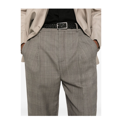 High-Waisted Pants in Prince of Wales Wool