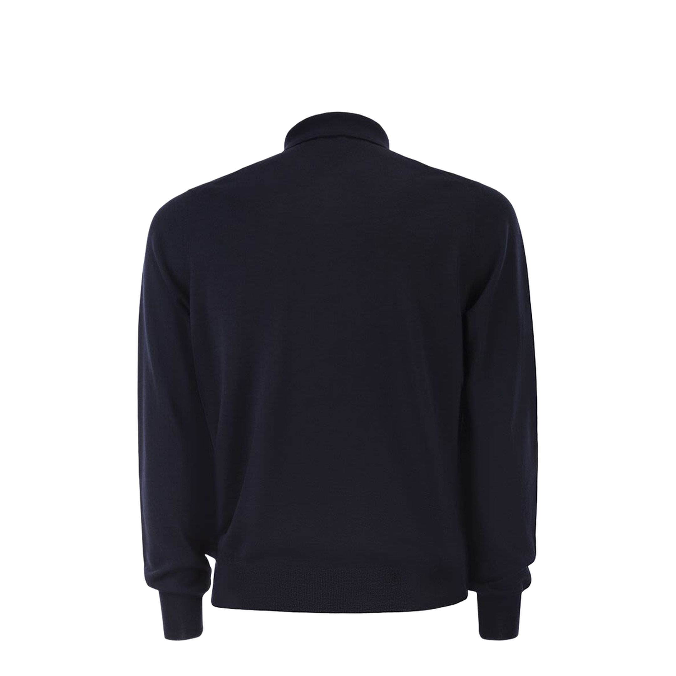 Long-sleeved wool polo shirt