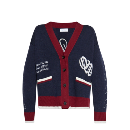 Jacquard Knit Varsity Cardigan