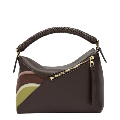 Puzzle Edge Small Bag Chocolate Light Moss