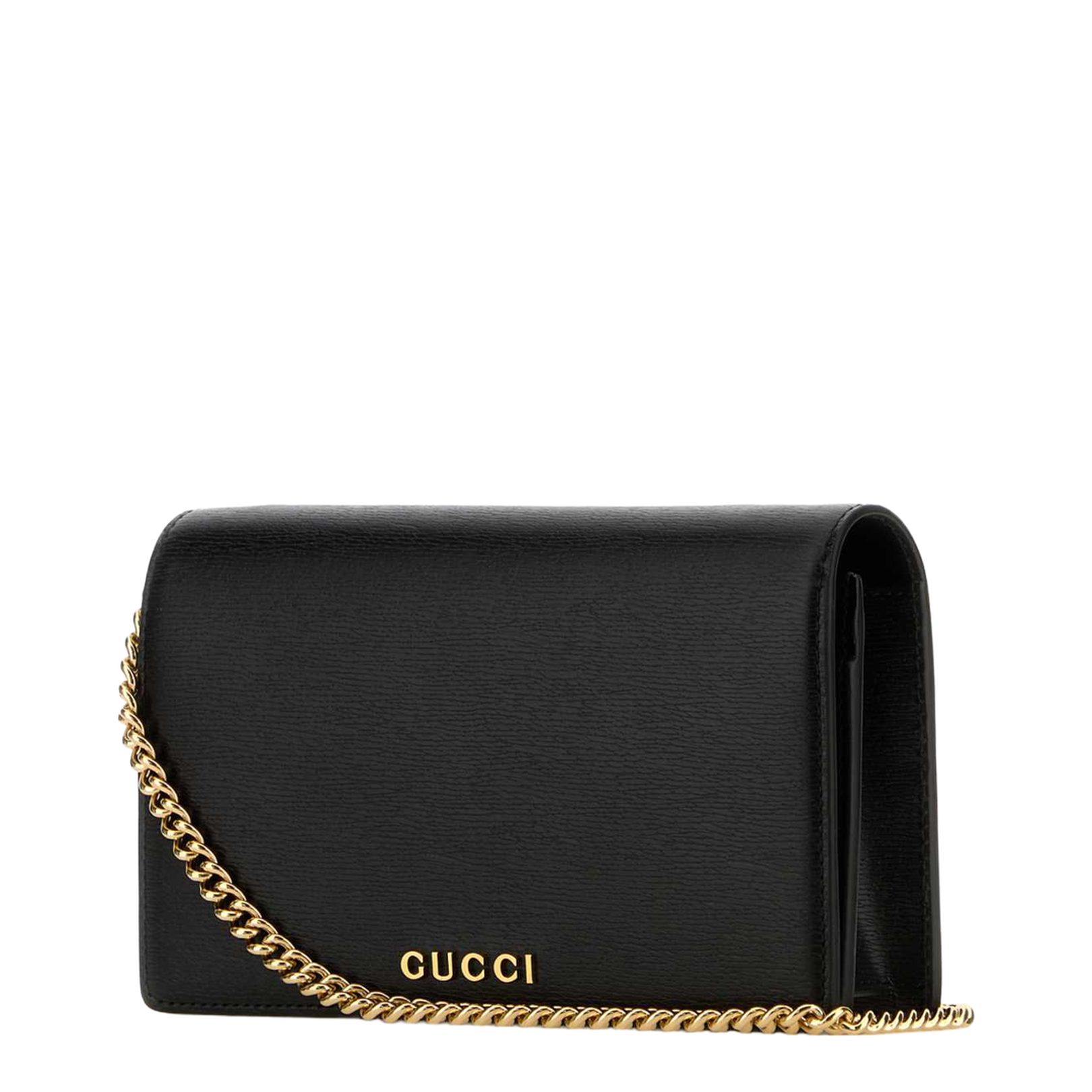Leather Wallet On Chain - Black