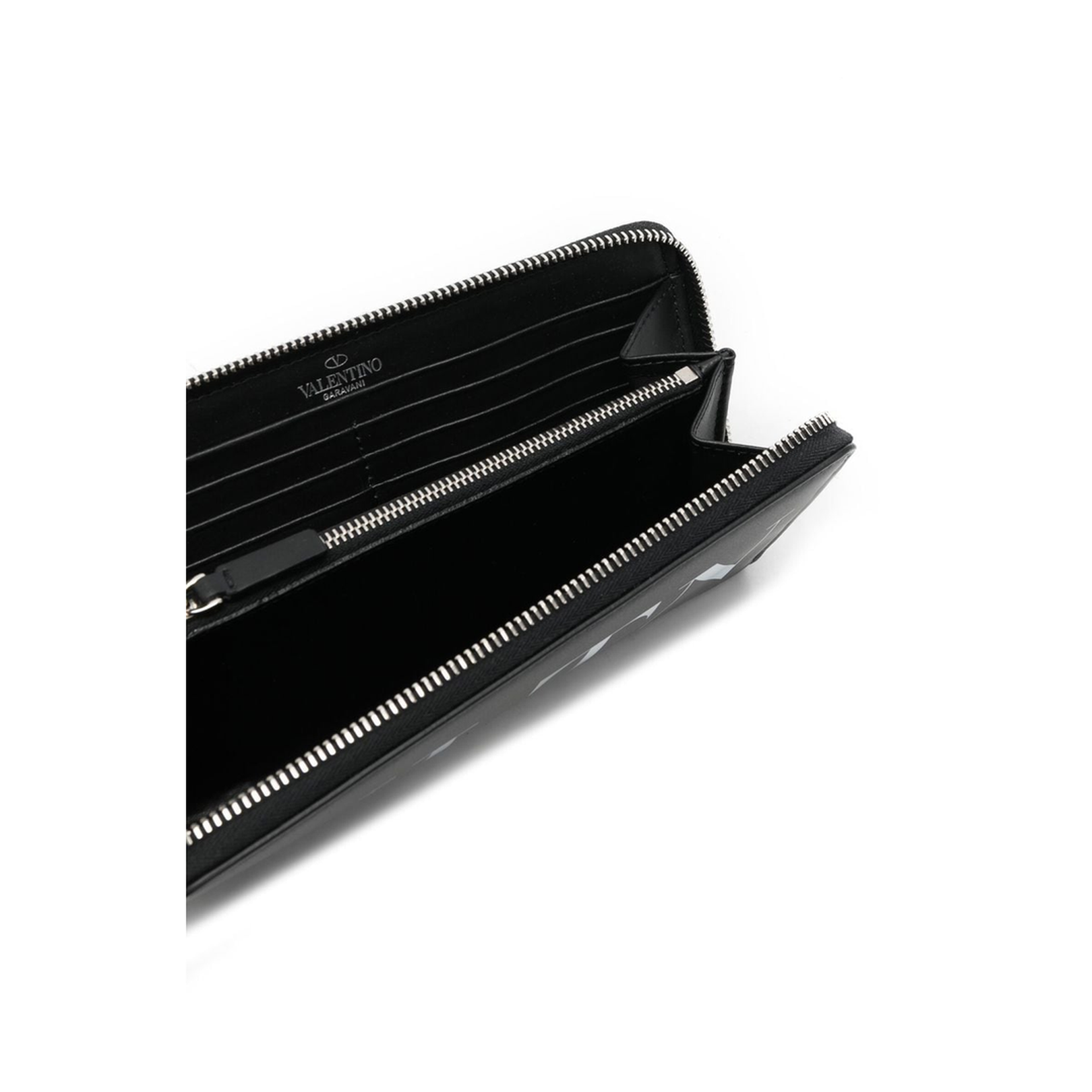 Logo Print Zip Around Wallet