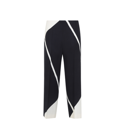 MAYFEYR - ALBERTA FERRETTI - Black Twill Printed Viscose Pants - A031401511555