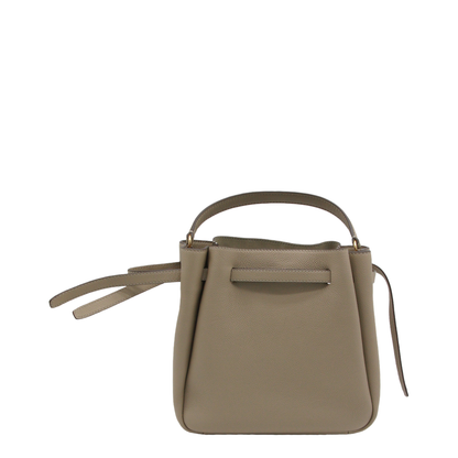 Romy Medium Pebbled Leather Bucket Bag - Soft Cement