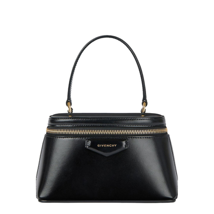Antigona Calfskin Vanity Bag in Box Leather with Chain - Black