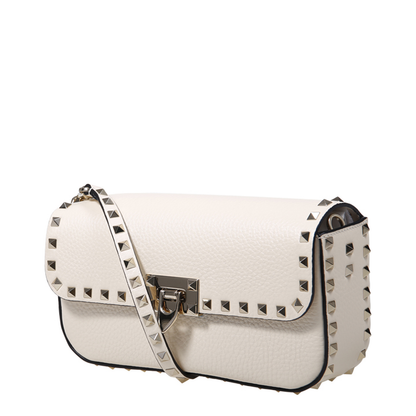 Sand Leather Rockstud Shoulder Bag
