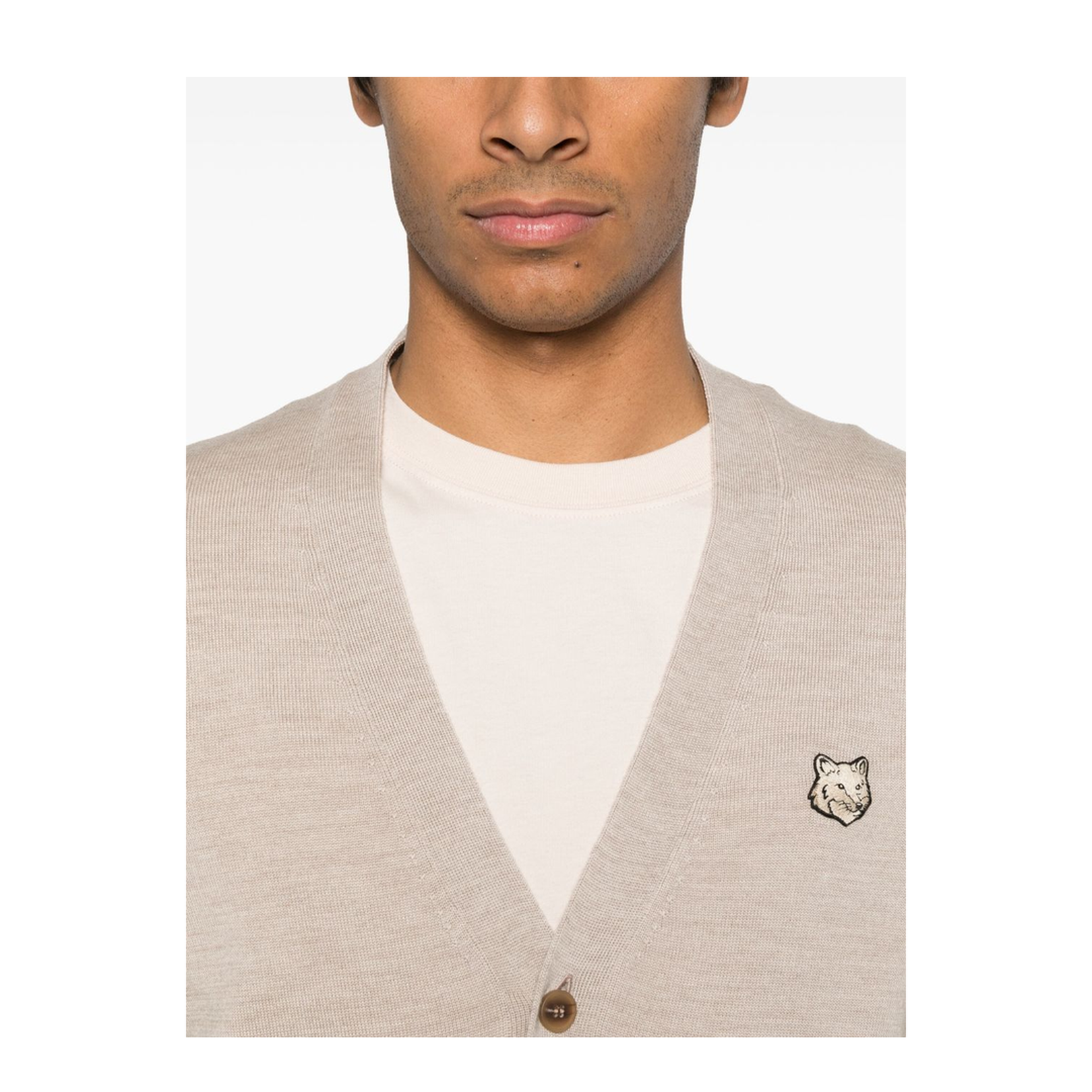 Bold Fox Head Patch Regular Cardigan