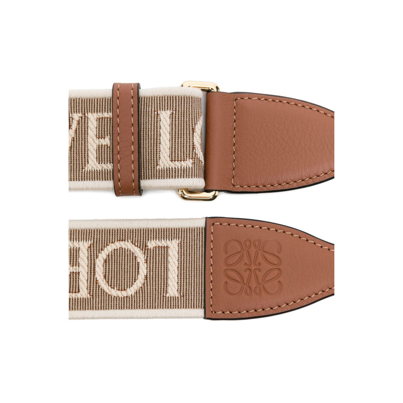 Natural Anagram Leather Belt Strap