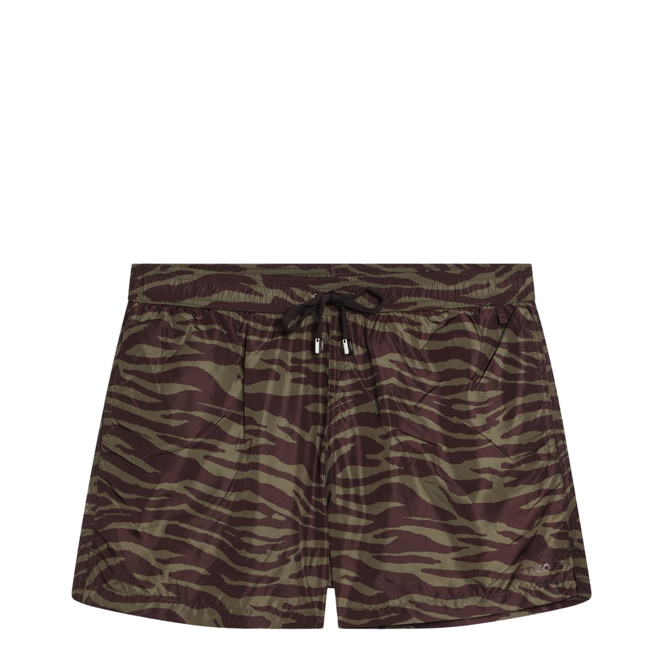 MAYFEYR - The Attico - Zebra Shorts In Khaki Brown Nylon - 250WCQ00008PLL004P997