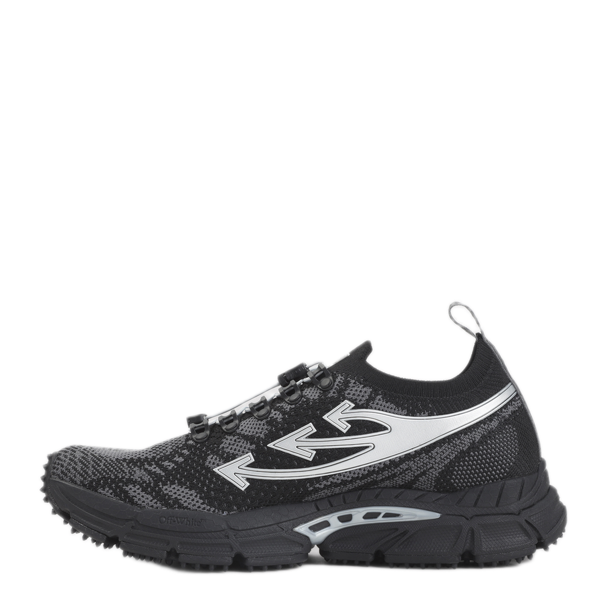 MAYFEYR - Off-White - Black Silver M Be Right Back Knit Sneakers - M2AOS6F001BLACK