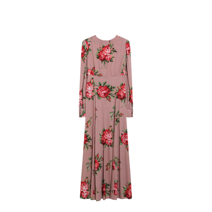 MAYFEYR - Dolce & Gabbana - Pink Crêpe Dress With Bouquet Print - F610OTFSA8QHF5ZN