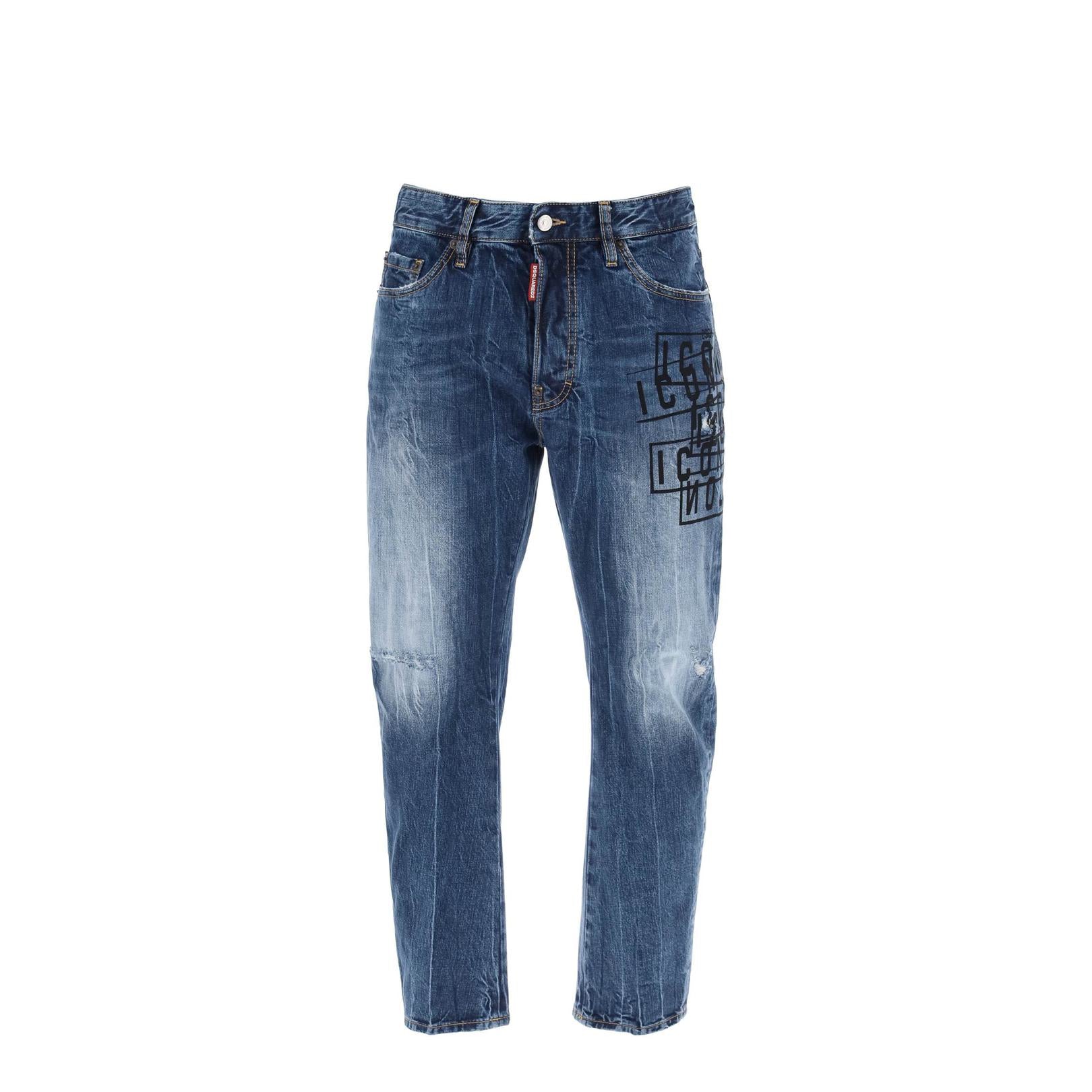 Dsquared2 "dark wash icon stamps bro jeans in