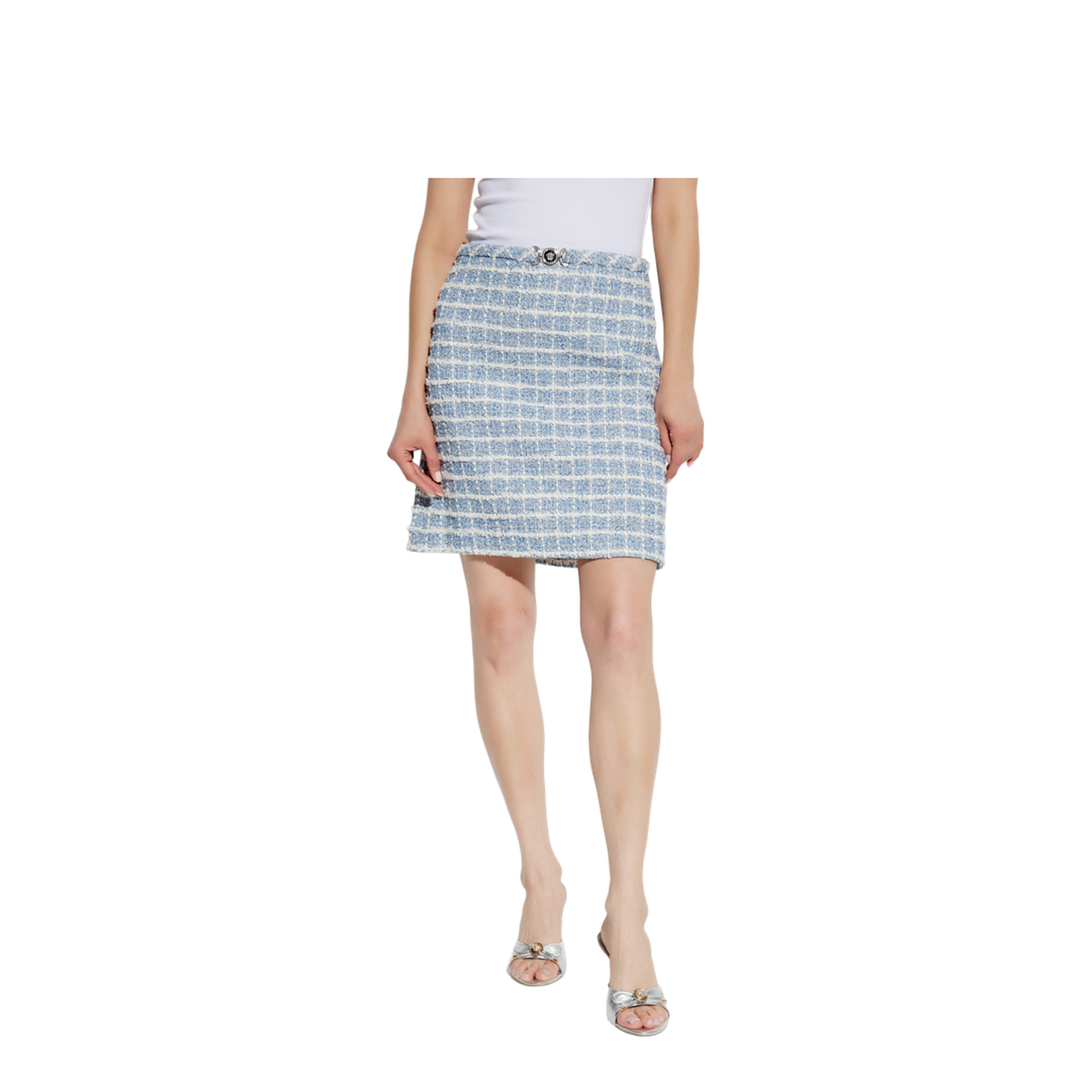 Tweed skirt with lurex thread