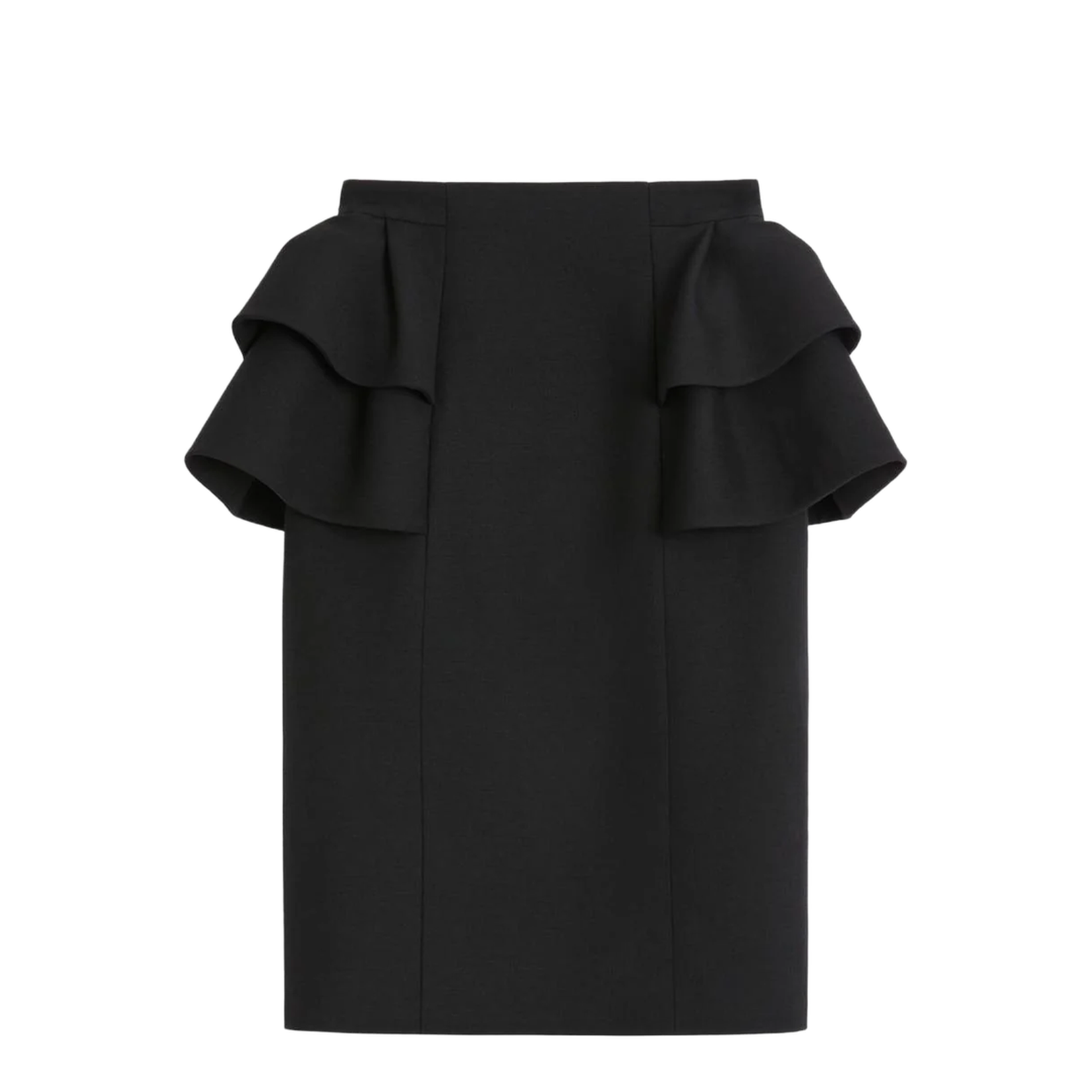 Wool And Silk Midi Skirt In Black