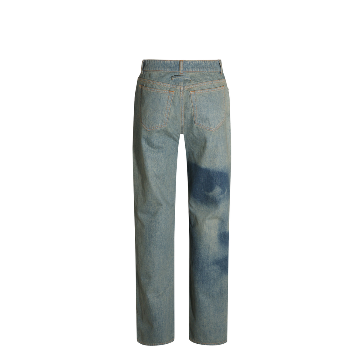 Straight Leg Denim Pant With Face Print