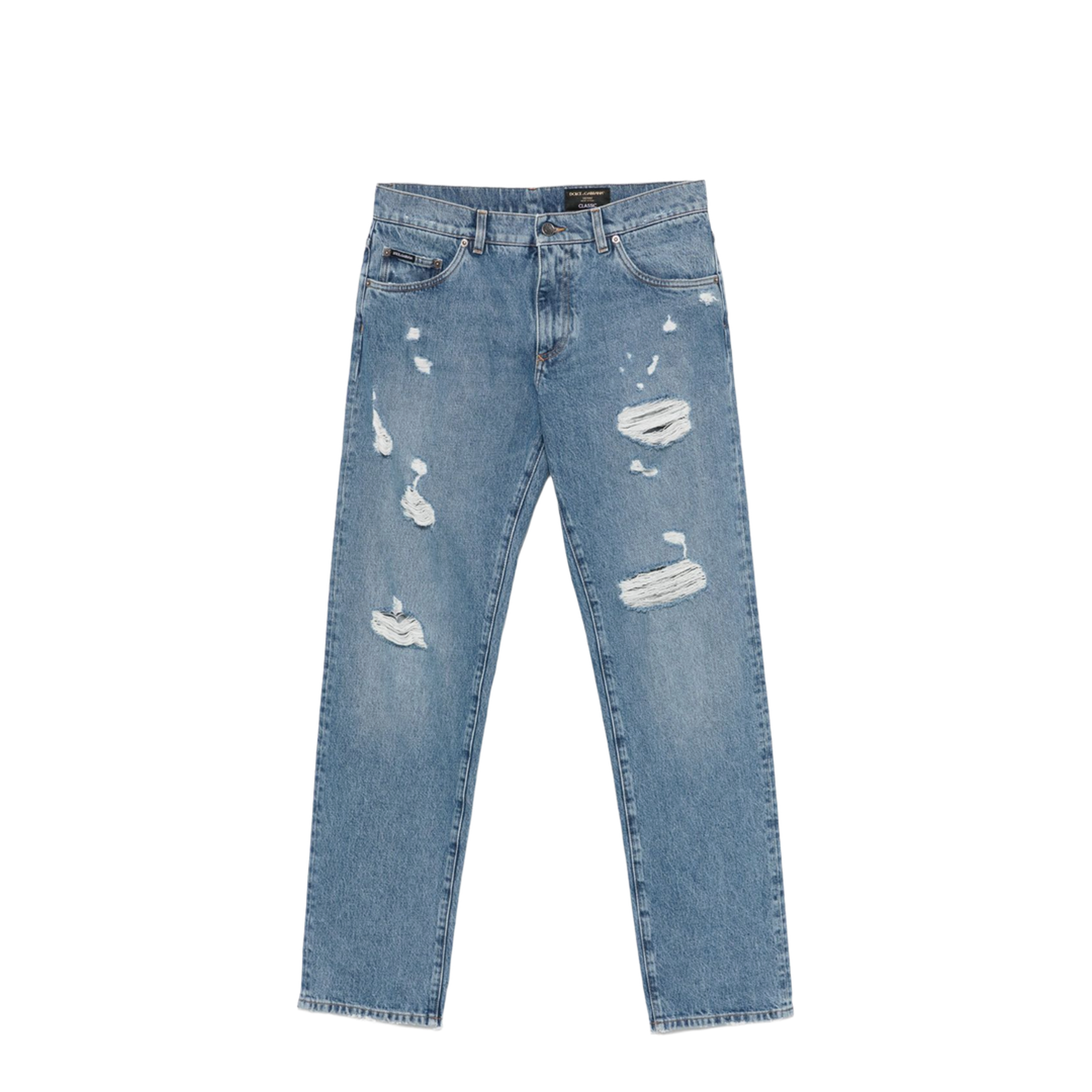 MAYFEYR - Dolce & Gabbana - Classic Five-Pocket Cotton Jeans With Abrasions - GP02XZG8MX2