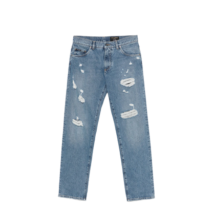 MAYFEYR - Dolce & Gabbana - Classic Five-Pocket Cotton Jeans With Abrasions - GP02XZG8MX2
