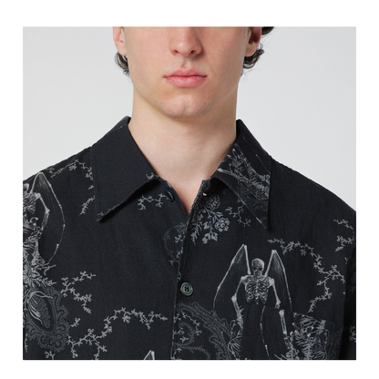 Death Paisley Print Shirt In Cotton And Linen