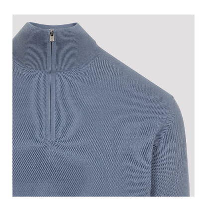 MAYFEYR - RALPH LAUREN PURPLE LABEL - Soft Blue Wool Pullover - 790965745007SOFT