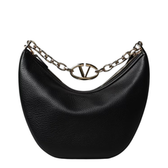 Vlogo Moon Medium Calf Leather Shoulder Bags - Black