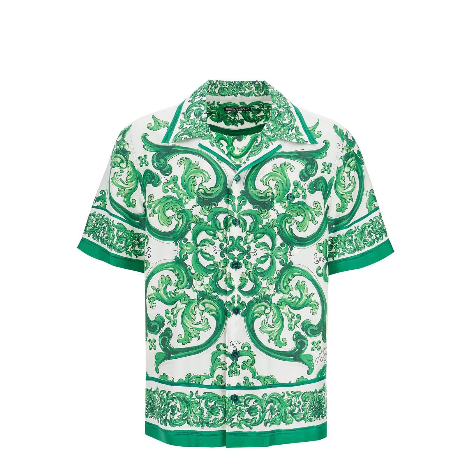 Dolce & Gabbana hawaii silk twill maiolica print shirt